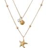 Starfish Shell Pearl Pendant Necklace - Light Luxury Cold Style Clavicle Chain for Women