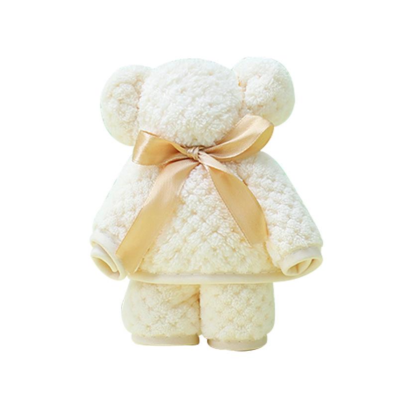 

Coral Fleece Bear Shaped Towel Gift Box Set For Wedding Return Gifts Baby Souvenirs Creative Plush Hand Towels For Events 30*30