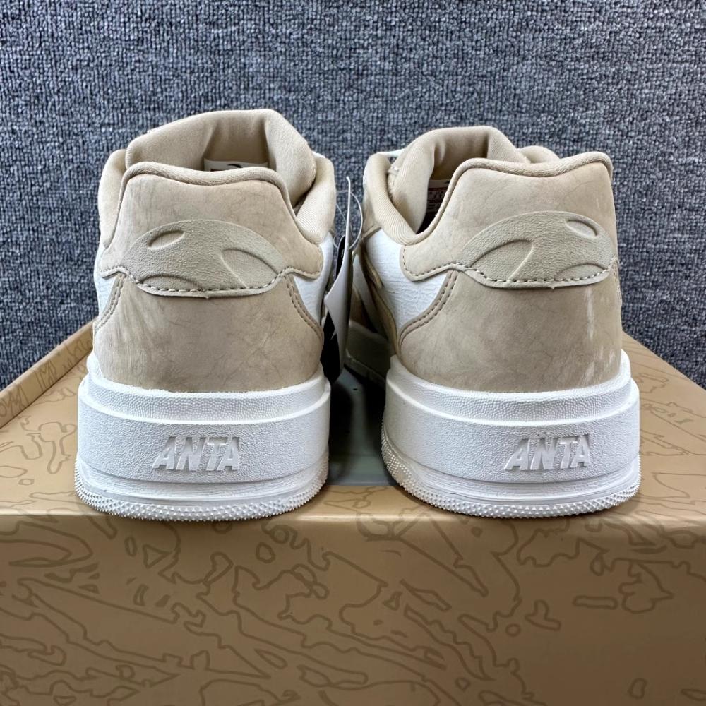 New Anta 982 Wear-resistant And Lightweight Low-Top Skateboard Shoes Women's Brown White 122348067S-1
