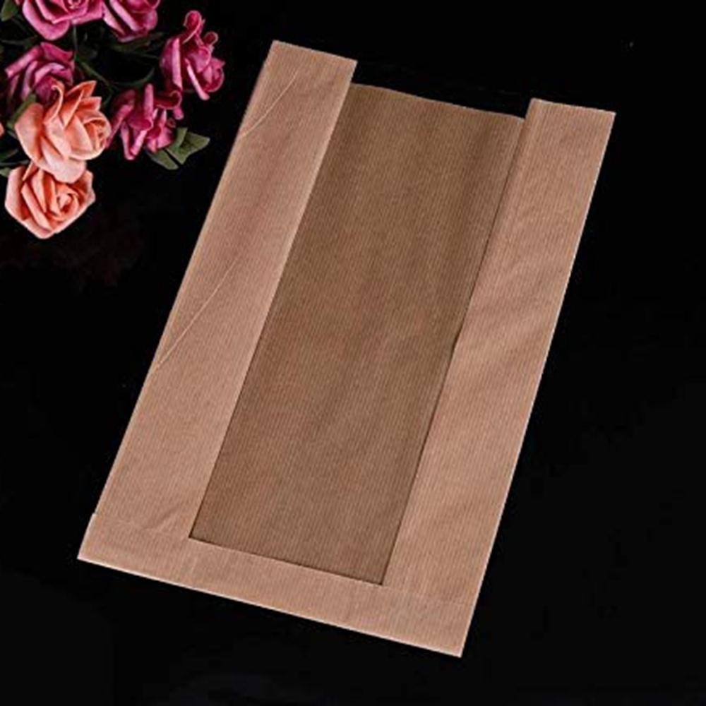 Front Window Loaf Baking Storage Cake Takeaway Kraft Paper Bag Bread Bag Food Packaging Bag Toast