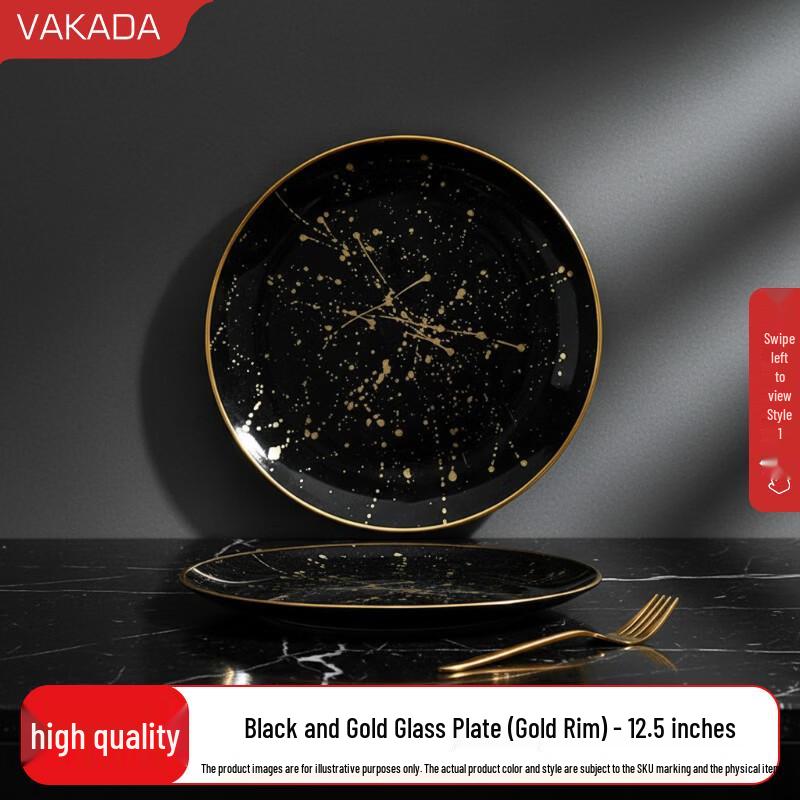 VAKADA Decorative Glass Serving Plates & Bowls