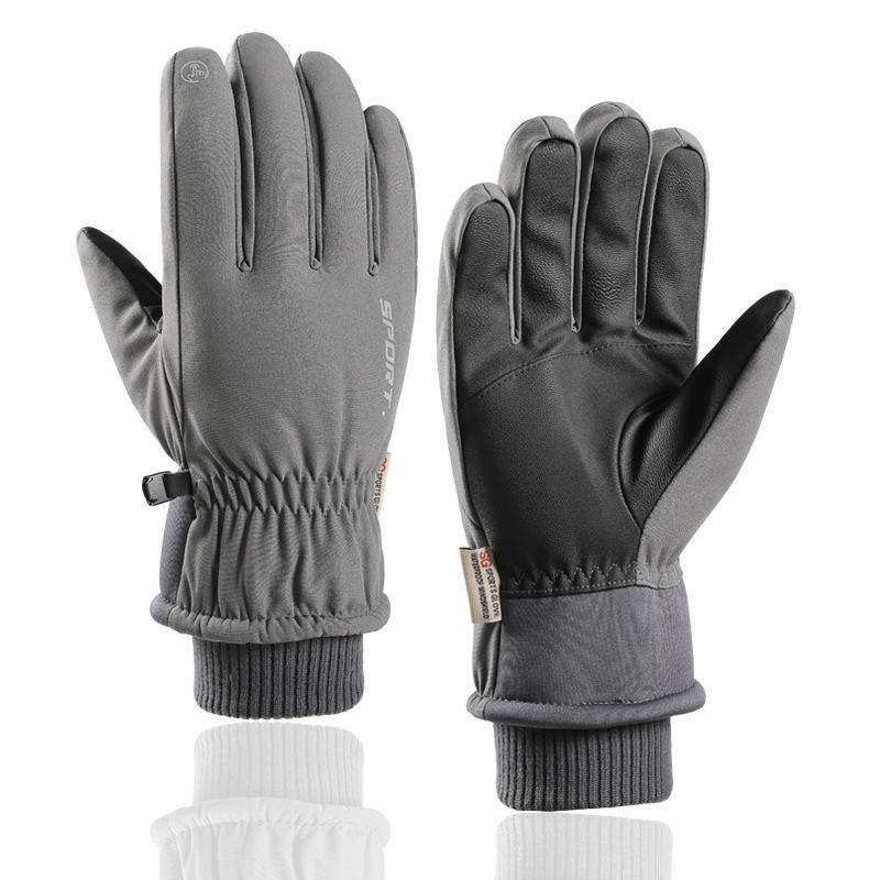 Ski Gloves for Men and Women Outdoor Cycling Waterproof Cold proof Plus Velvet Thickened Touch Screen Warm Cycling Gloves
