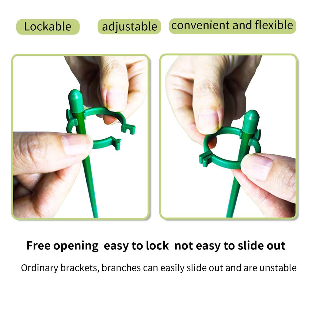 10pcs Plant Support Stakes 60cm Garden Tomato Pepper Vine Trellis with 20 Fixing Rings