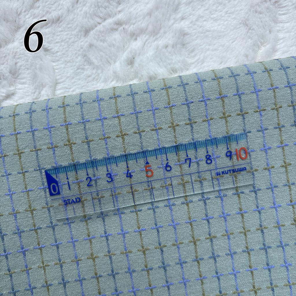 בד קבוצת בד יפנית חמודה רטרו, צבוע בחוט, לתפירה, טלאים בעבודת יד, הכנת בגדי ילדים, בובות