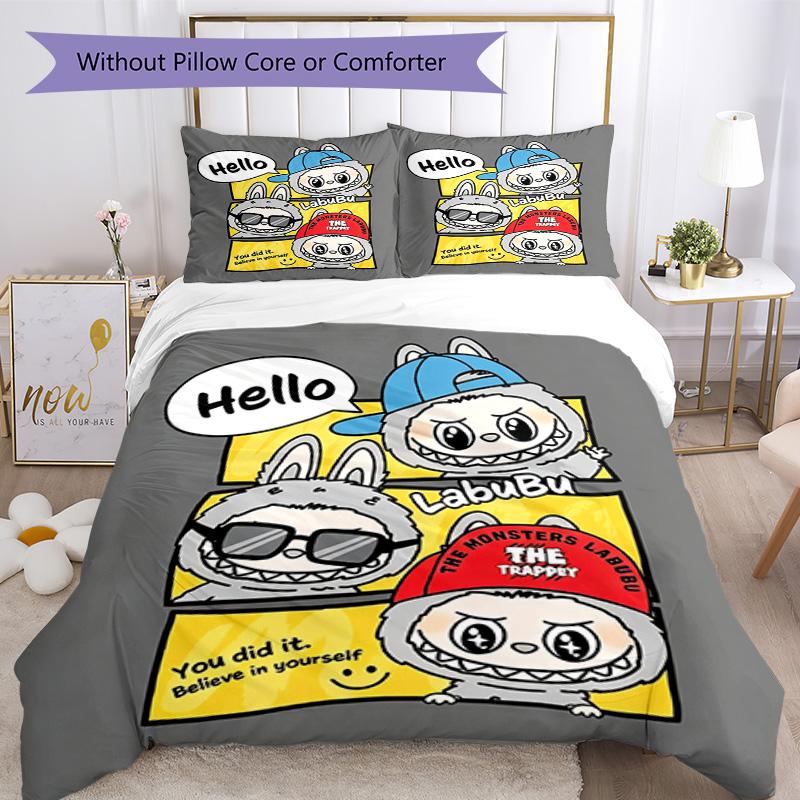 Labubu Bed Linen Set Perfect For Playroom Soft Fabric Perfect Gift For Friends Family