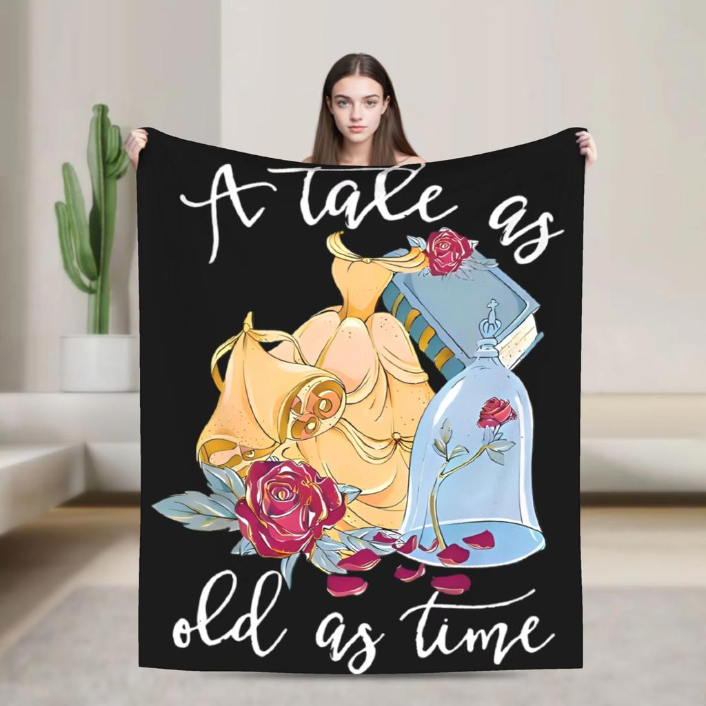 Beauty And The Beast Blanket Single Sided 2DPrint Soft Fluffy Warm Cozy Lightweight Blanket Bedroom Living Room Sofa Travel Gift