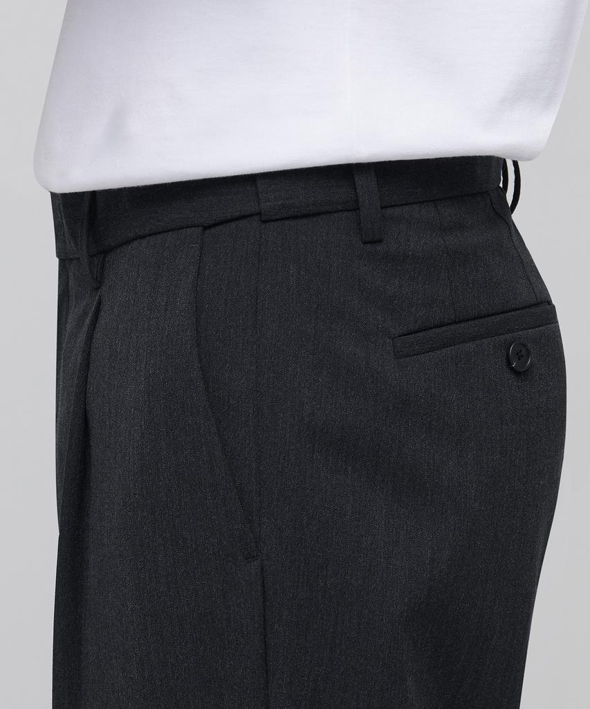 MUSINSA STANDARD Lightweight Wide Hidden Elastic Waist Slacks [Charcoal Gray]