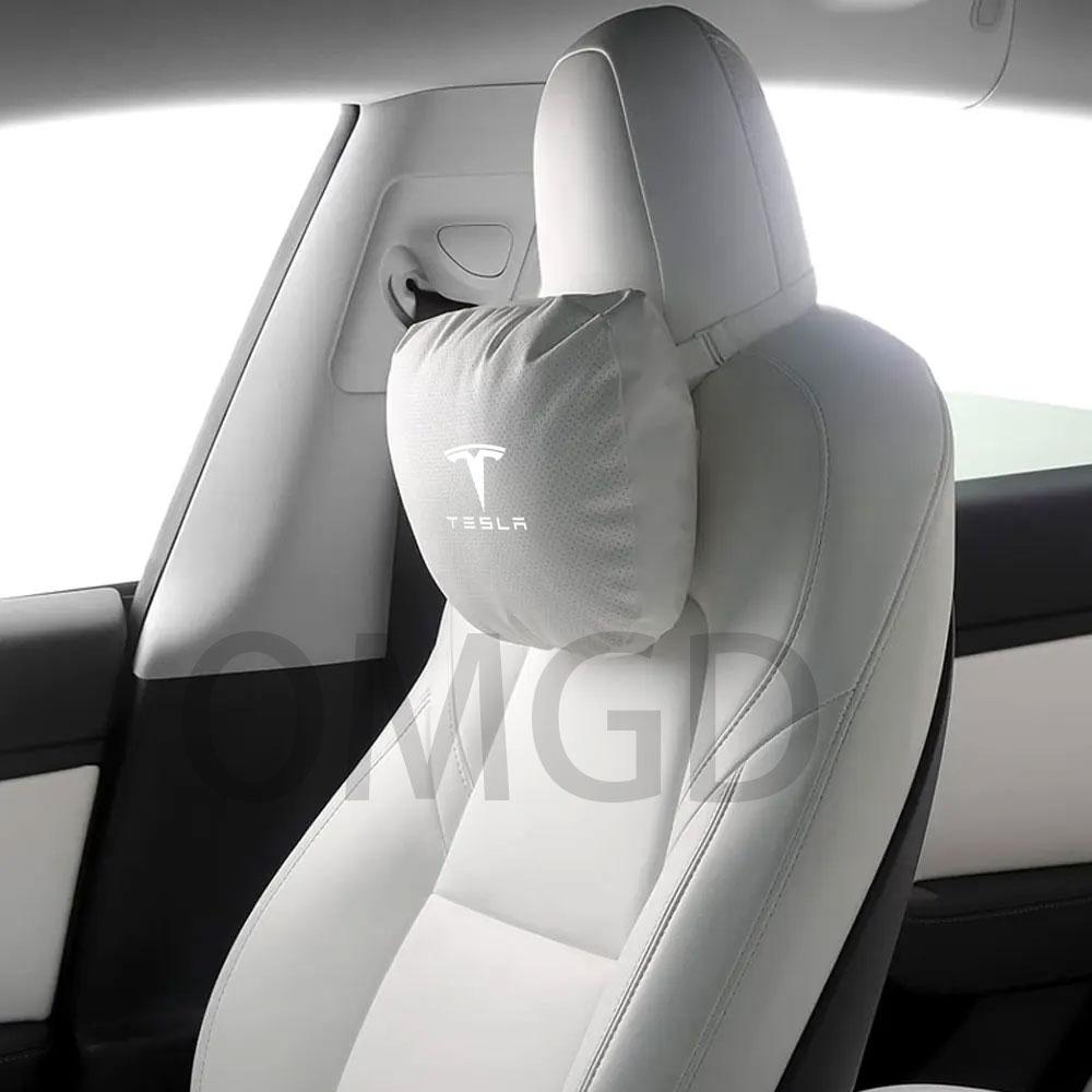 For Tesla Model Y 2020-2025 Suede Headrest Neck Pillow Model 3 2016-2025 Highland  Car Neck Pillow for Traveling Model Y 3