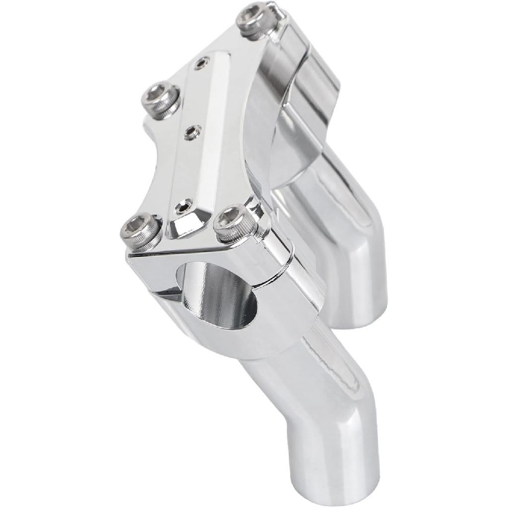 Chrome Motorcycle 3-1/2" Pullback Handlebar Risers & Top Clamp Kits Fit for Harley 1 Inch Bar Dyna Heritage Softail Fat Boy Touring Glide