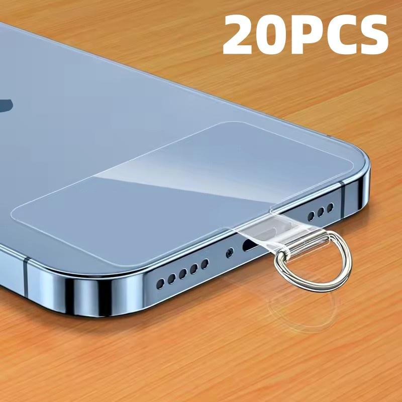 1-20PCS Flexible Transparent Phone Lanyard Tether Tabs Soft TPU Detachable Hanging Cord Clip Anti-fall Phone Straps Gasket Pad