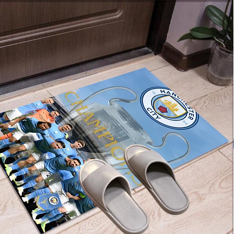 Manchester City FC Pattern Rug, Indoor/Outdoor Mat, for Picnic, Gameroom, Bedroom, Office, Living Room, Home Decor Carpet, Birthday Gift