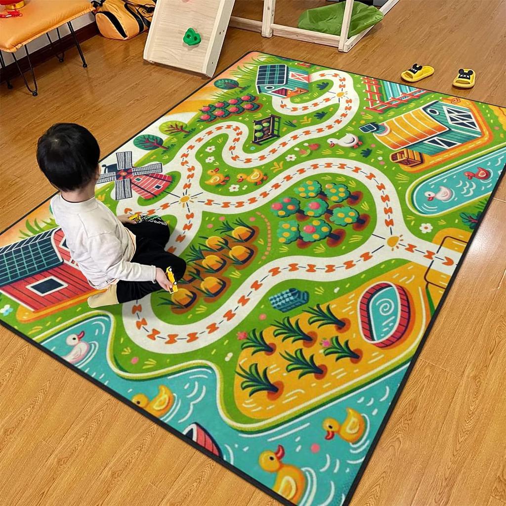 Dětská kreslená puzzle podložka Mapa dopravní dálnice Zábavná podlahová rohož Ložnice Vedle postele Podložka pro lezení miminka Domácí dekorace