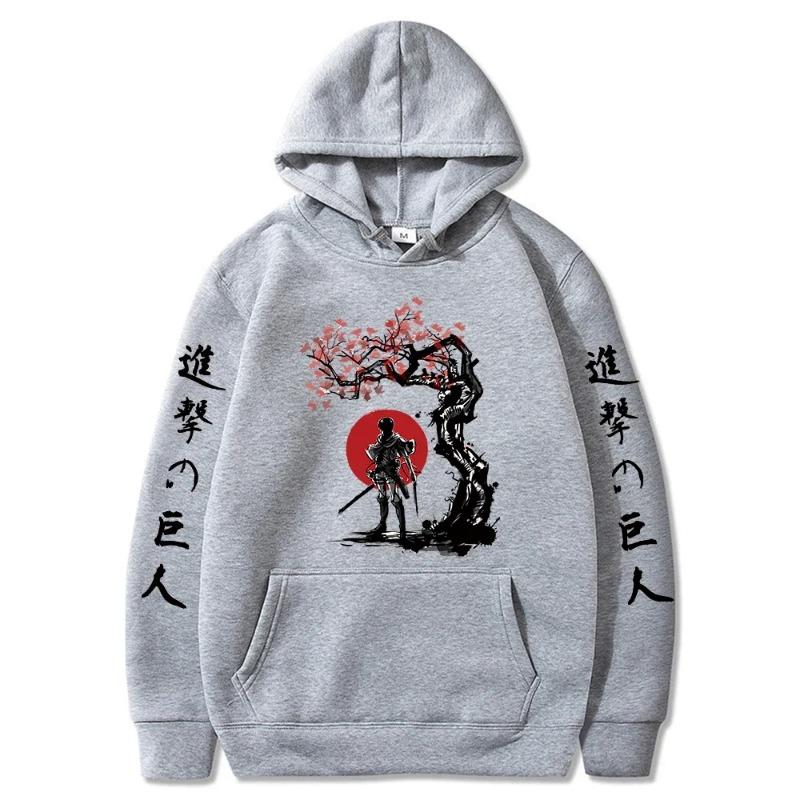 Japan Anime Attack on Titan Levi Graphic Print Hooded Men Women Long Sleeve Hoodies Casual Streetwear Harajuku