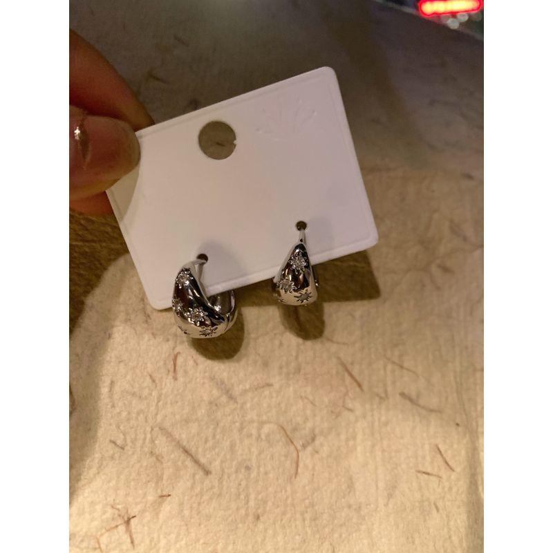 

Beautiful XINGX Women s Fashion Elegant Square and round Face Earrings Silver Earring star zircon inlay