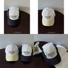 Stylish Summer Baseball Cap With Embroidered Letters For Couples In Black And Beige