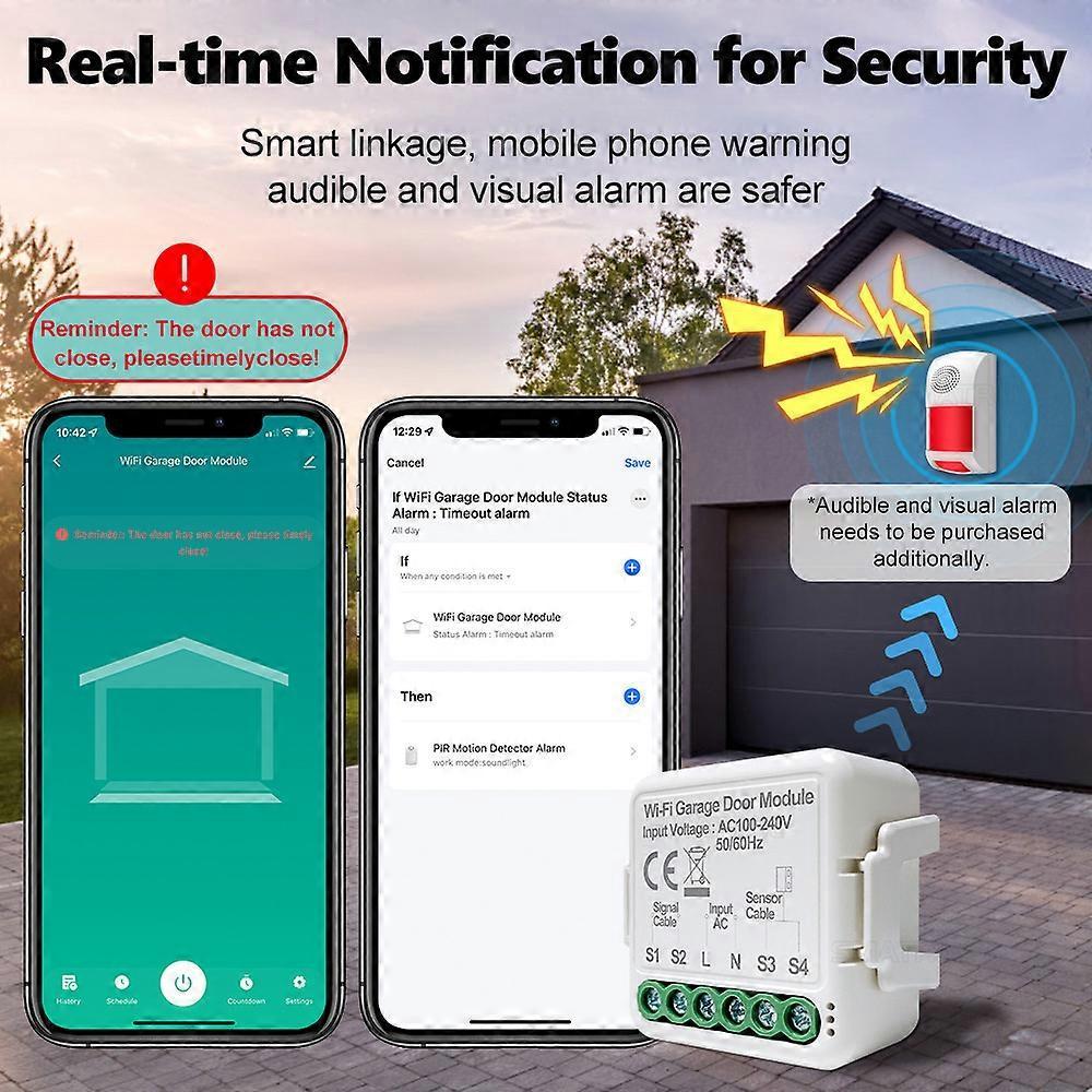 Tuya WiFi Garagentoröffner Controller Mobiltelefon Fernbedienung APP-Steuerung Kompatibel mit Alexa Google