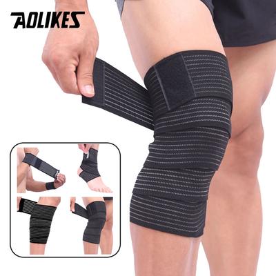 AOLIKES 1PC 40-180cm Compressieverband Beschermer Knieondersteuning Brace Sport Elastische Elleboogbanden Beenbanden Verband Workout Wrap