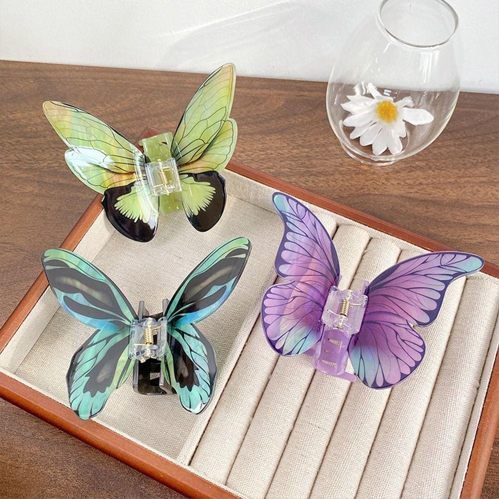 Animals Butterfly Hair Clip Printing Large Shark Clip Personalized Butterfly Hair Claw Girl