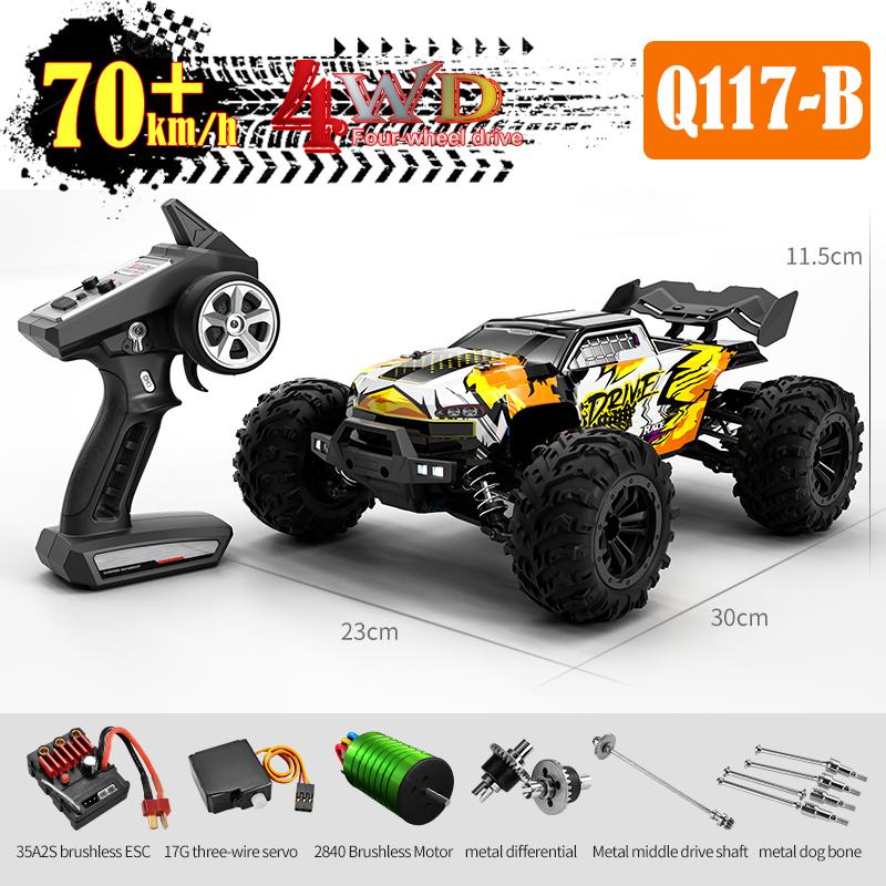 JJRC 1:16 4WD RC Car 70KM/H With Led Lights 2.4G Inductor Remote Control Off-Road Cars High Speed Brushless Motor Children Toys