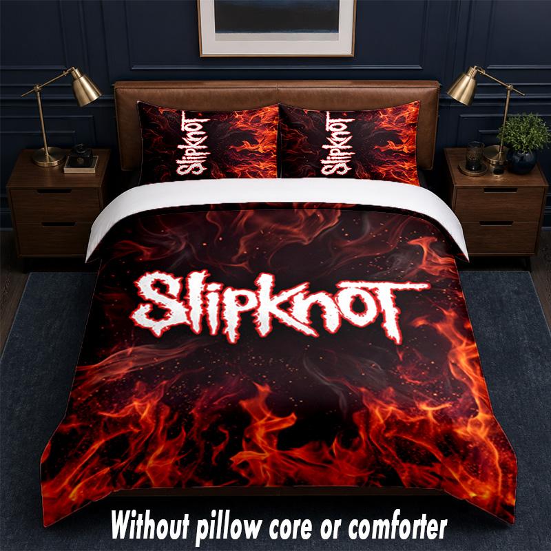 Slipknot Design Bed Bedding Set 1 Duvet Cover + 2 Pillowcases Soft Breathable Household Bed Linens