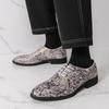 Men Derbys Oxford Skull Print Personality Nightclub Leather Shoes Men's Tuxedo Wedding Blazers Saddle Dance Shoes Plus Size