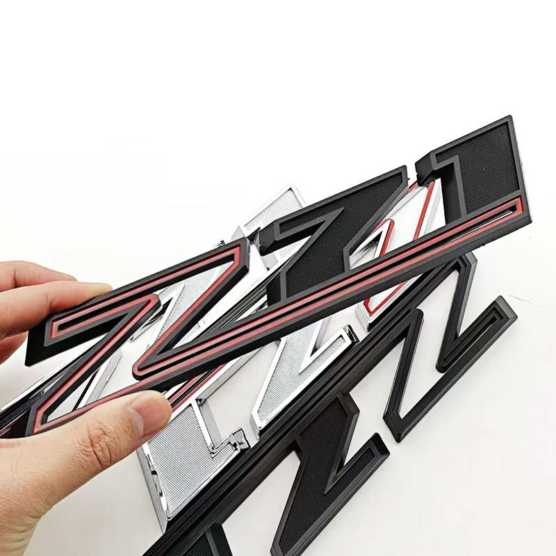 3D ABS Red Chorme Logo Z71 Emblem Car Fender Badge For Chevrolet Tahoe Colorado Cheyenne Chevy Silverado Z71 Sticker Accessories