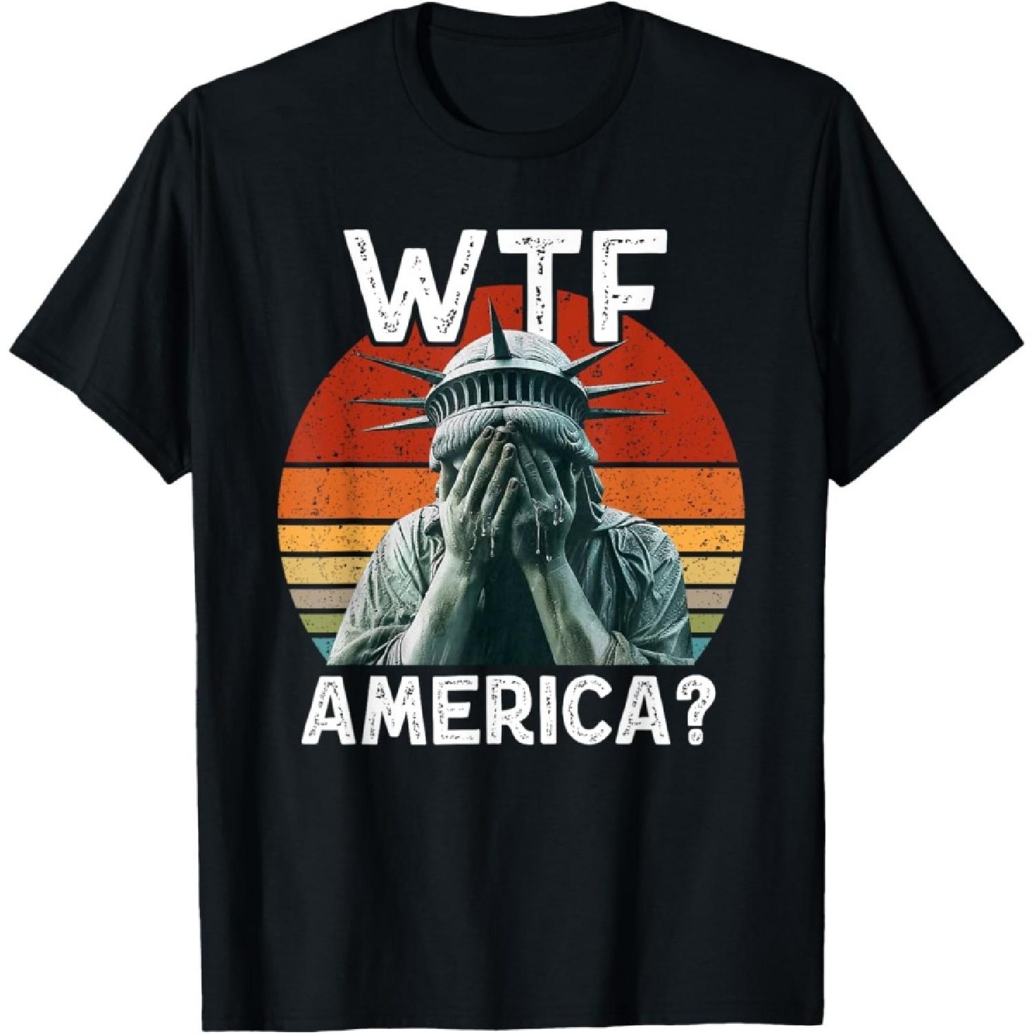 

WTF America Statue of Liberty Cry Liberties T-Shirt XXXXXL чорний
