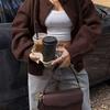 Europe and the United States popular solid color loose round neck knitted cardigan single-breasted daily wear jacket platform supply chain