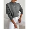 Solid Color Loose Knit Top Semi High Neck Pullover Long Sleeved Sweater Women Autumn and Winter