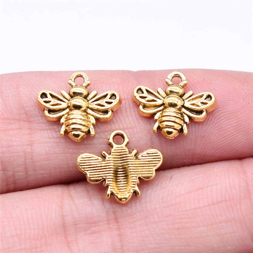 20pcs Charms Bee Tibetan Bronze Silver Color Pendants Antique Jewelry Making DIY Handmade Craft
