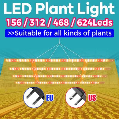 624Leds Plant Grow Light Full Spectrum Quantum Board Caixa de crescimento Sementes Lâmpada de cultivo Estufa Tenda Hidropônica Vegs Iluminação