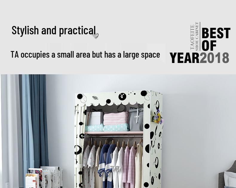 Space-Saving Modern Fabric Wardrobe for Adults and Children - Ideal for Dormitory and Bedroom Use.