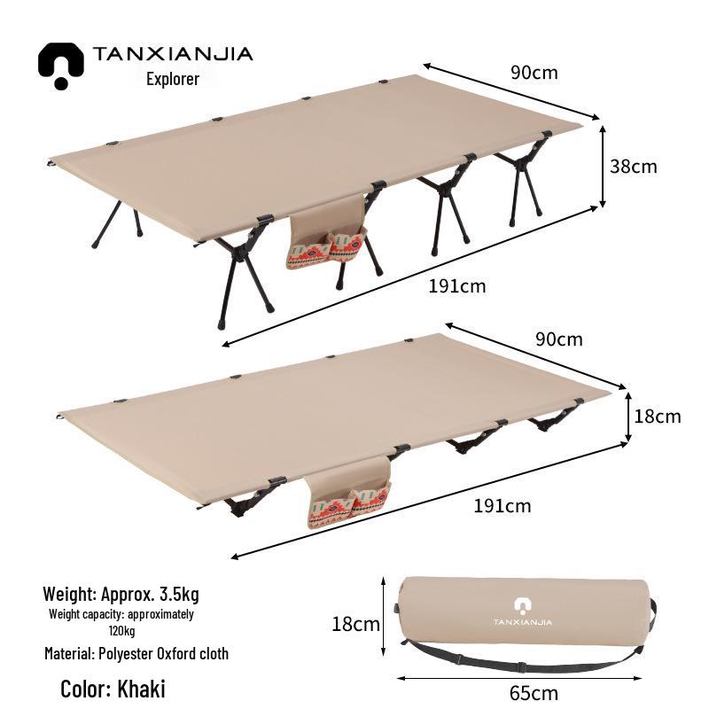 Ultra-Lightweight Folding Aluminum Camping Bed – Extra Wide for Tents & Outdoor Adventures