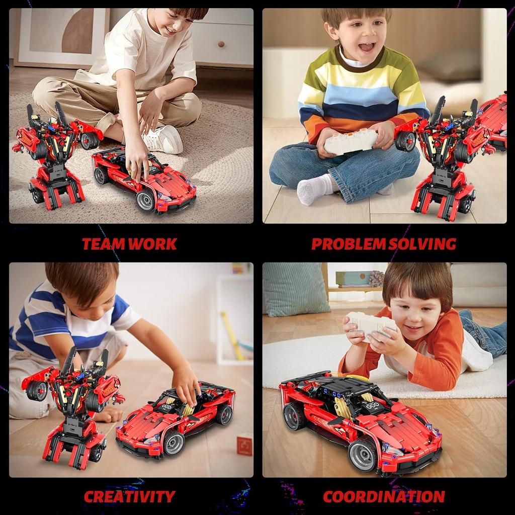 Remote Control Racing Car Building Kit, Compatible with Lego STEM Toys for Kids 2 in 1 Model Car Kit 425 PCS, Gifts Toys for Age 6-12 Years Old Kids