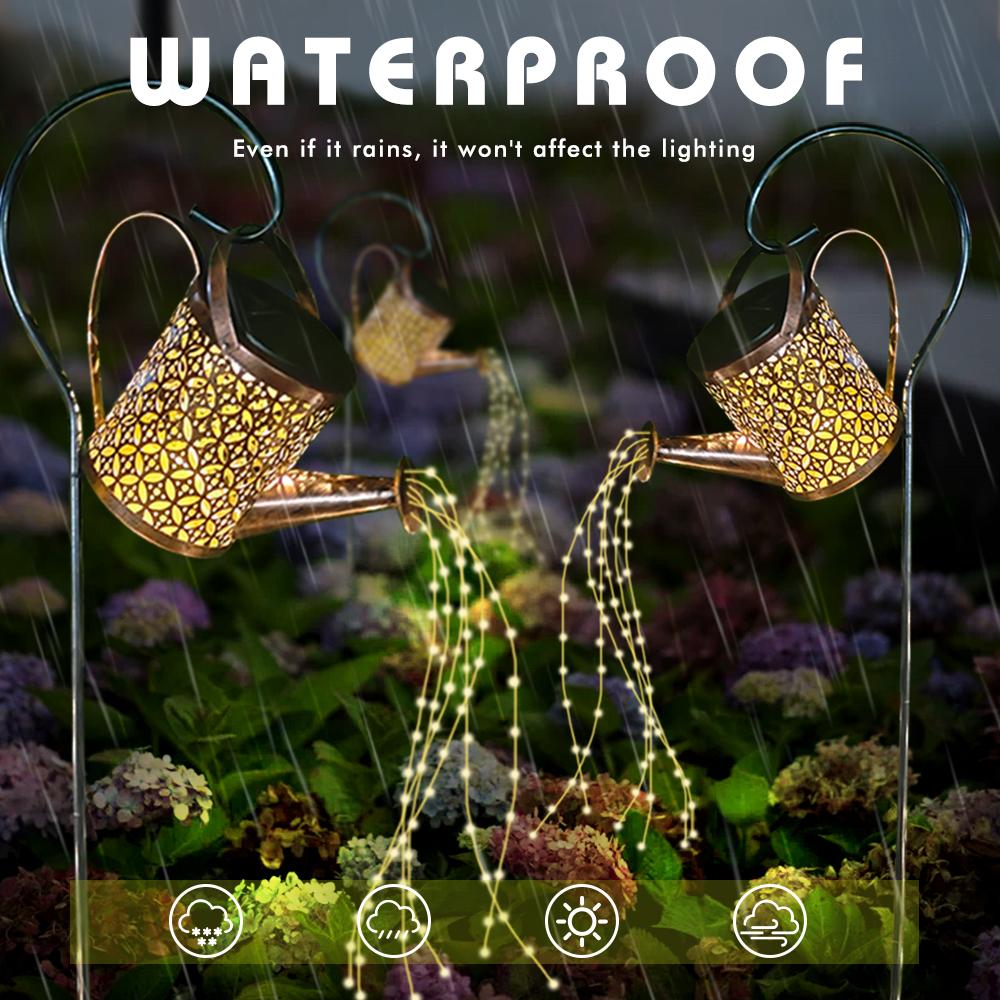 Solar Kettle Lights Outdoor Garden Decor Hanging Waterproof Watering Can Landscape Lights Decorations for Yard Front Porch Patio