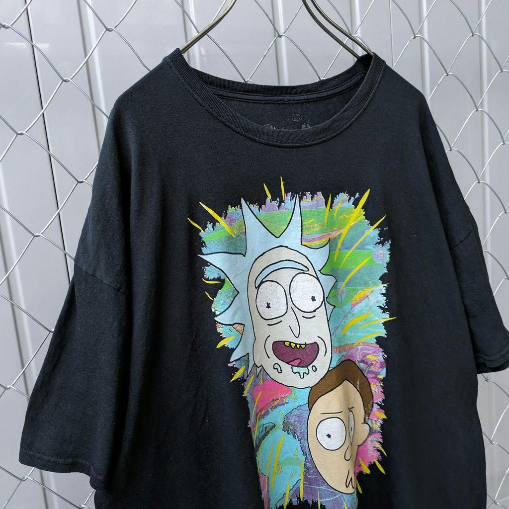 [USED] Great face, American comics, vintage, anime T-shirt, Rick and Morty, black