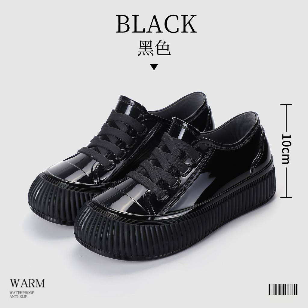 Rain shoes women's new wearresistant waterproof shoes fashionable outer wear rain boots thick soles heightening lowtop water boots car wash