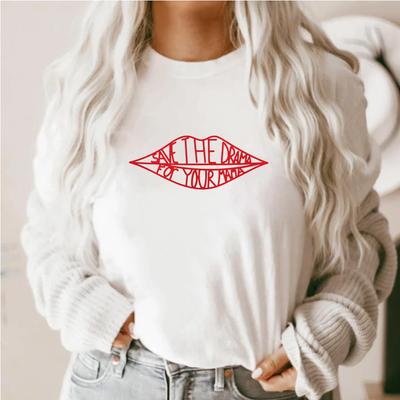 Save The Drama For Your Mama T-Shirt Series Inspired T-Shirt Friends Tv Show Rachel Womens Crew Top Parody Feminist Short Sleeve
