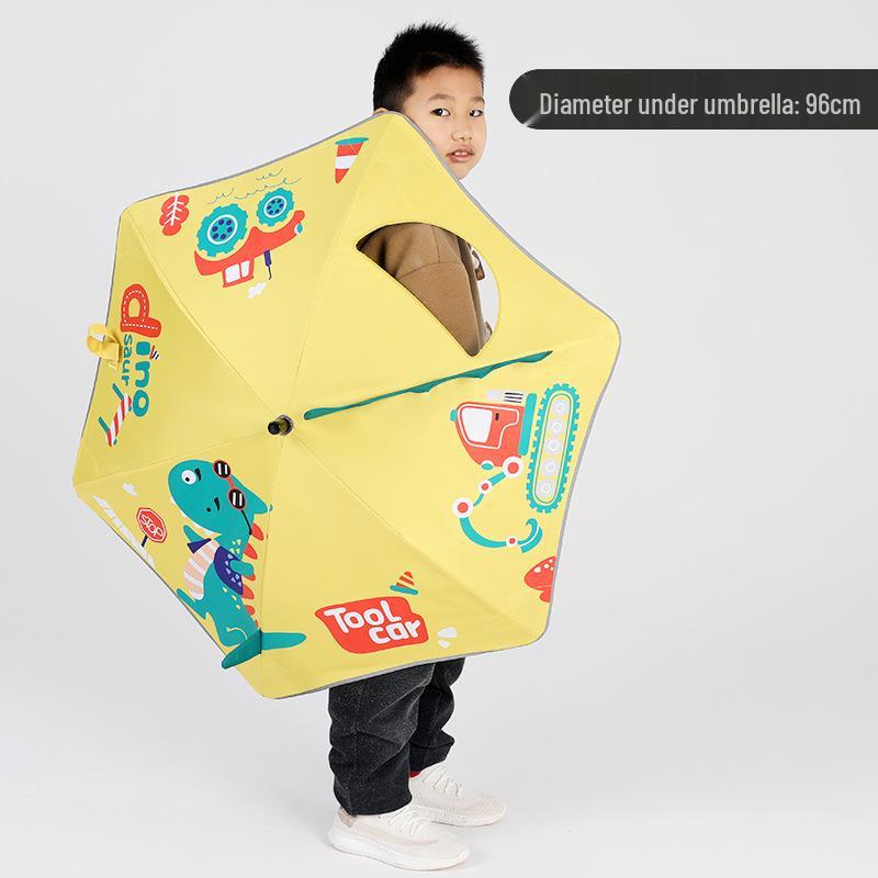 Kids' Adorable 3D Umbrella: Safe, Dual-Use Sunshade & Rain Cover