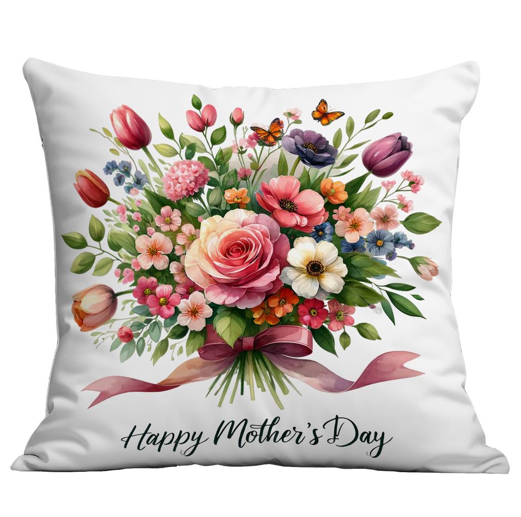 Ny Morsdag Blomma Kuddfodral Festlig Hem Vardagsrum Soffa Kudde Kuddfodral Dekoration