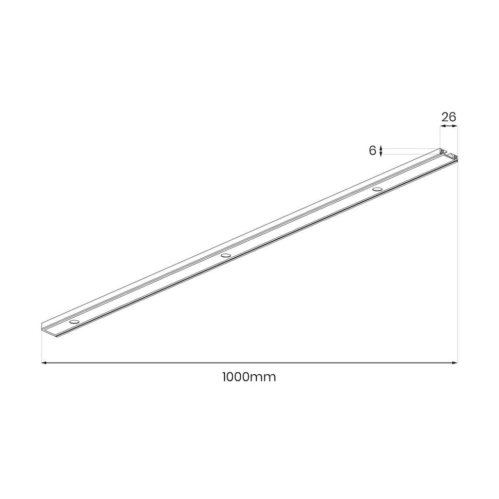 Slim Magnetic Track Rail Surface Mounted + End Caps