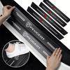 1/4/5Pcs Car Door Sill Scuff Plate Decor Carbon Fiber Stickers For 206 307 308 3008 207 208 407 408 508 2008 5008 301