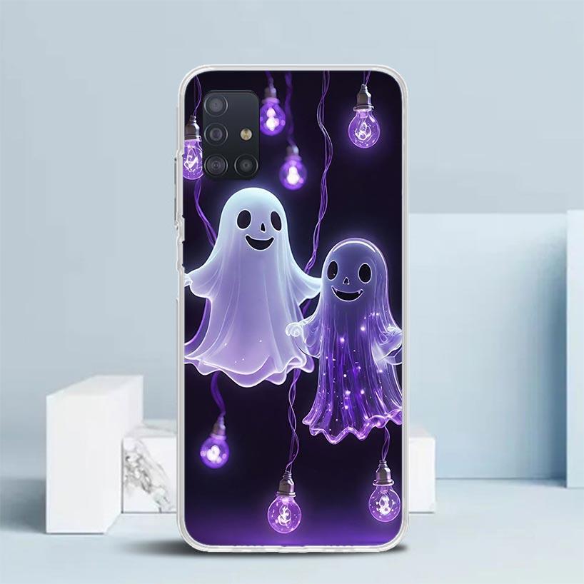 Cute Halloween Ghost Soft Cover for Samsung Galaxy A12 A22 A32 A52 A72 A02S Phone Case Note 20 Ultra 10 S10 Plus A51 A71 A50S A2