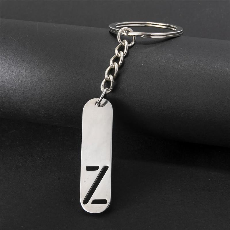 NEW DIY Stainless Steel A-Z Letters Key Chain 26 Alphabet Charm Metal Keyring Men Women Car Key Ring Unique Gift