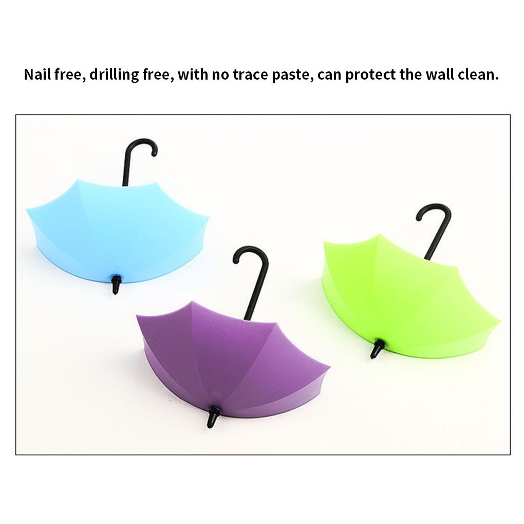 3pcs Self Plastic Umbrella Hook Waterproof Seamless Article Hanger Room Umbrella Holder Tool