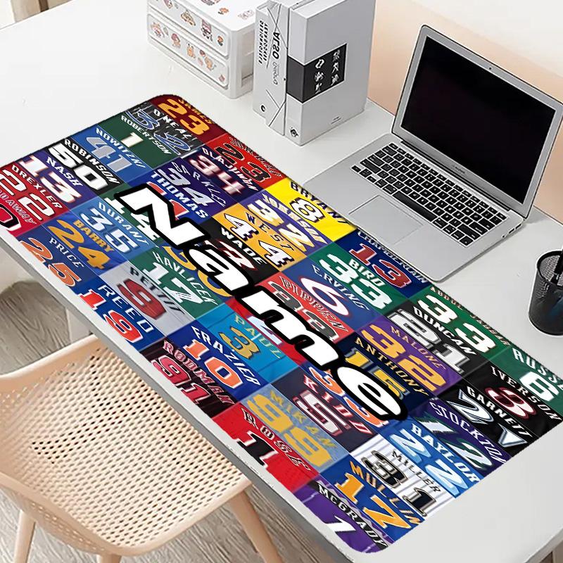 Benutzerdefinierter Name Personalisierte NBA-Muster-Mausmatte, Laptop-PC-Schreibtischmatte, Dekorative Schreibtischmatte für Zuhause Tastaturunterlage Geschenk