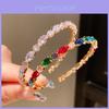 Geometric Zircon Open Cuff Bracelet For Women Fashion Jewelry Accessory