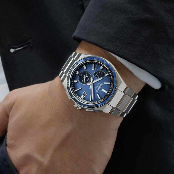 Seiko Astron SBXY037 Men's Watch, NEXTER Solar Radio, Made In Japan, Black/Silver-Blue Dial