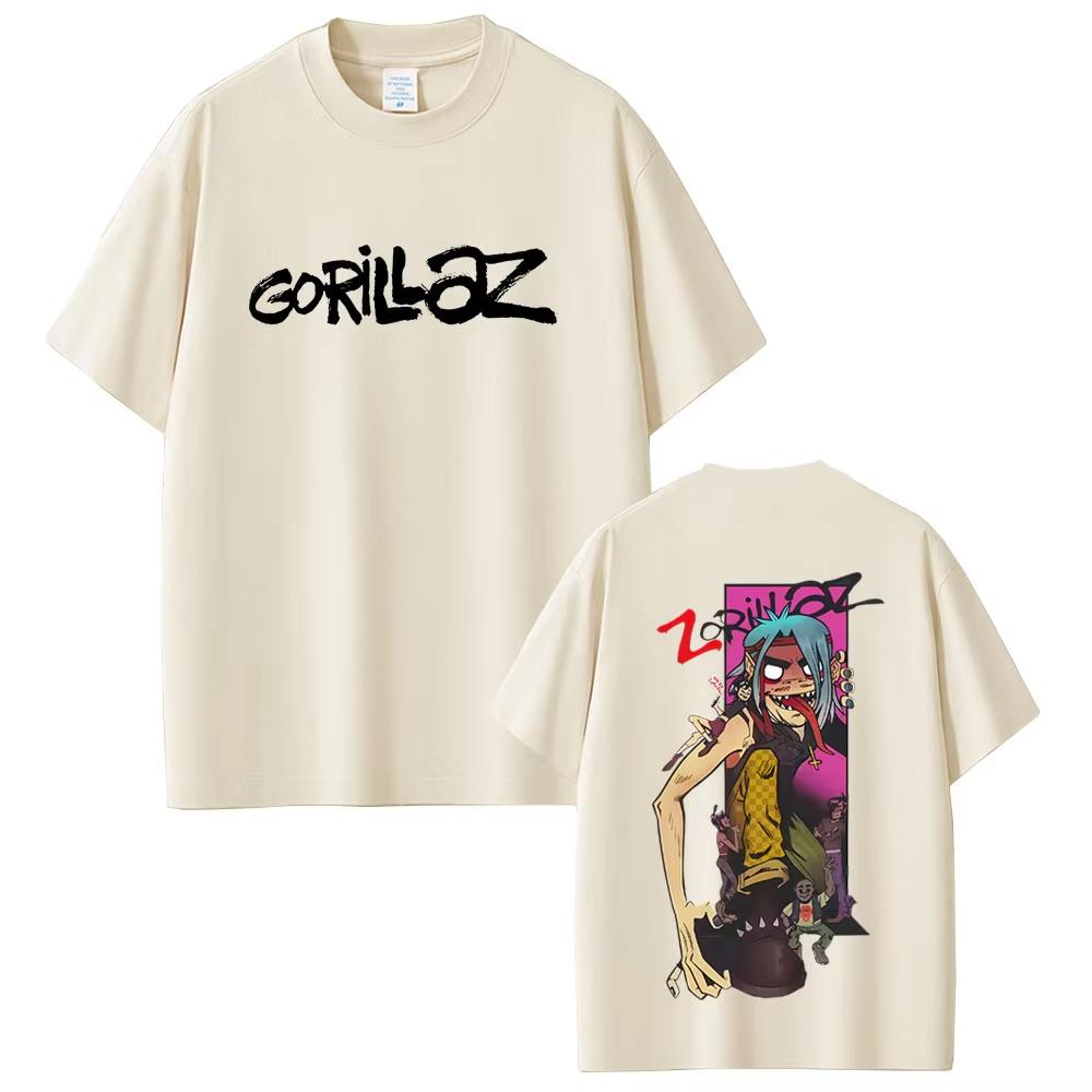 Gorillaz Band T Shirts Men Women Hip Hop Rock Fashion Oversized T-shirt Male High Quality Soft Cotton Tshirt Unisex Casual Tops