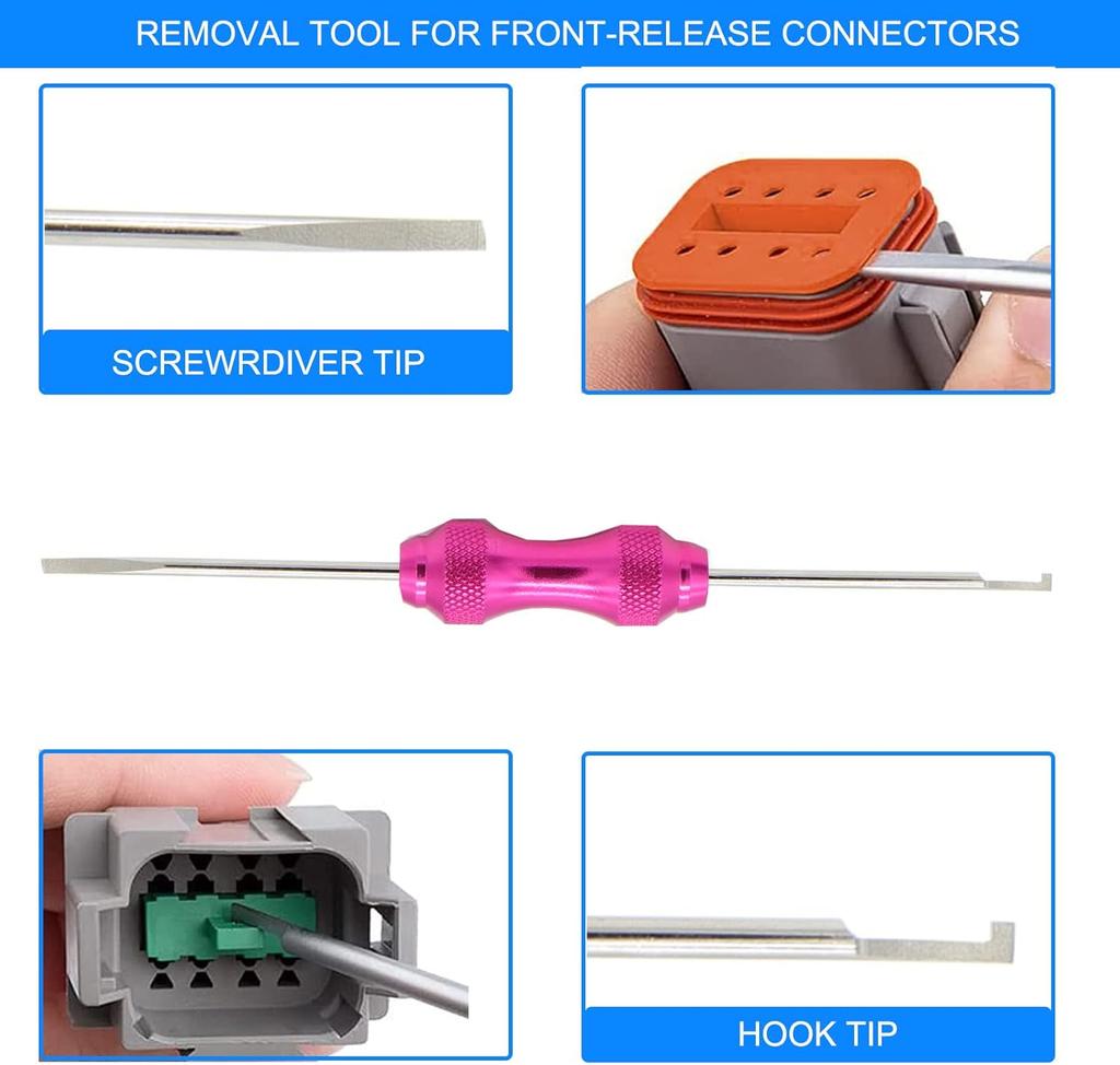 706 Pcs Deutsch DT Connector Kit, 2-12 Pin, Gray Solid Contacts with Pick Removal Tool, Size 16 Stamped